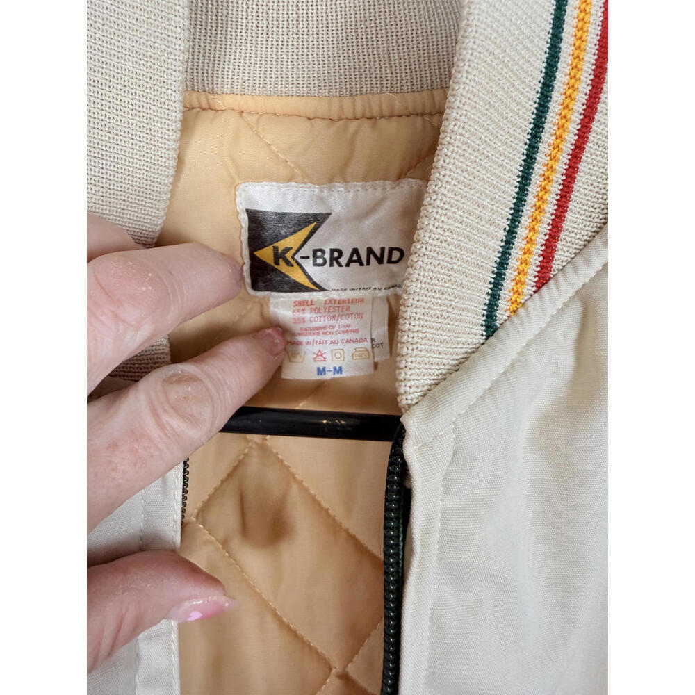 Vintage K-Brand Funk Seeds Quilted Bomber Jacket Medium - Picture 3 of 8